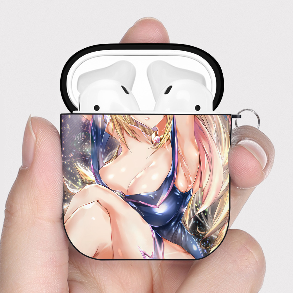 （画像用） 遊☆戯☆王 Yu-Gi-Oh! AirPods 第2世代保護ケース ハードシェル ブラック 耐衝撃・防指紋・カラビナ付き