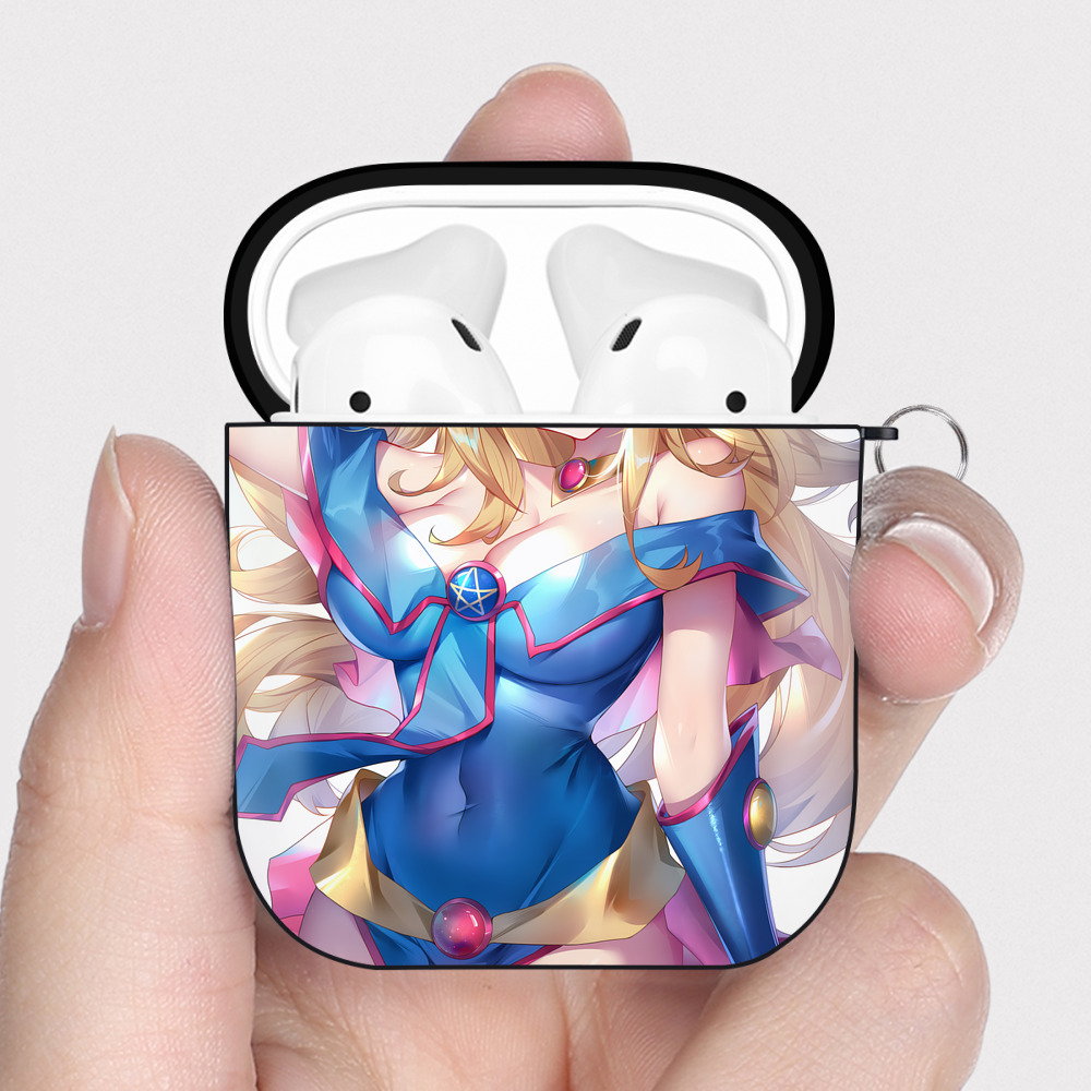 （画像用） 遊☆戯☆王 Yu-Gi-Oh! AirPods 第2世代保護ケース ハードシェル ブラック 耐衝撃・防指紋・カラビナ付き