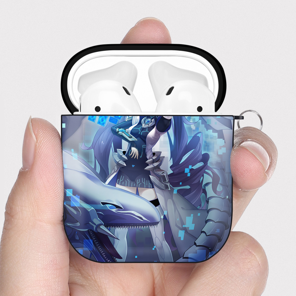 （画像用） 遊☆戯☆王 Yu-Gi-Oh! AirPods 第2世代保護ケース ハードシェル ブラック 耐衝撃・防指紋・カラビナ付き