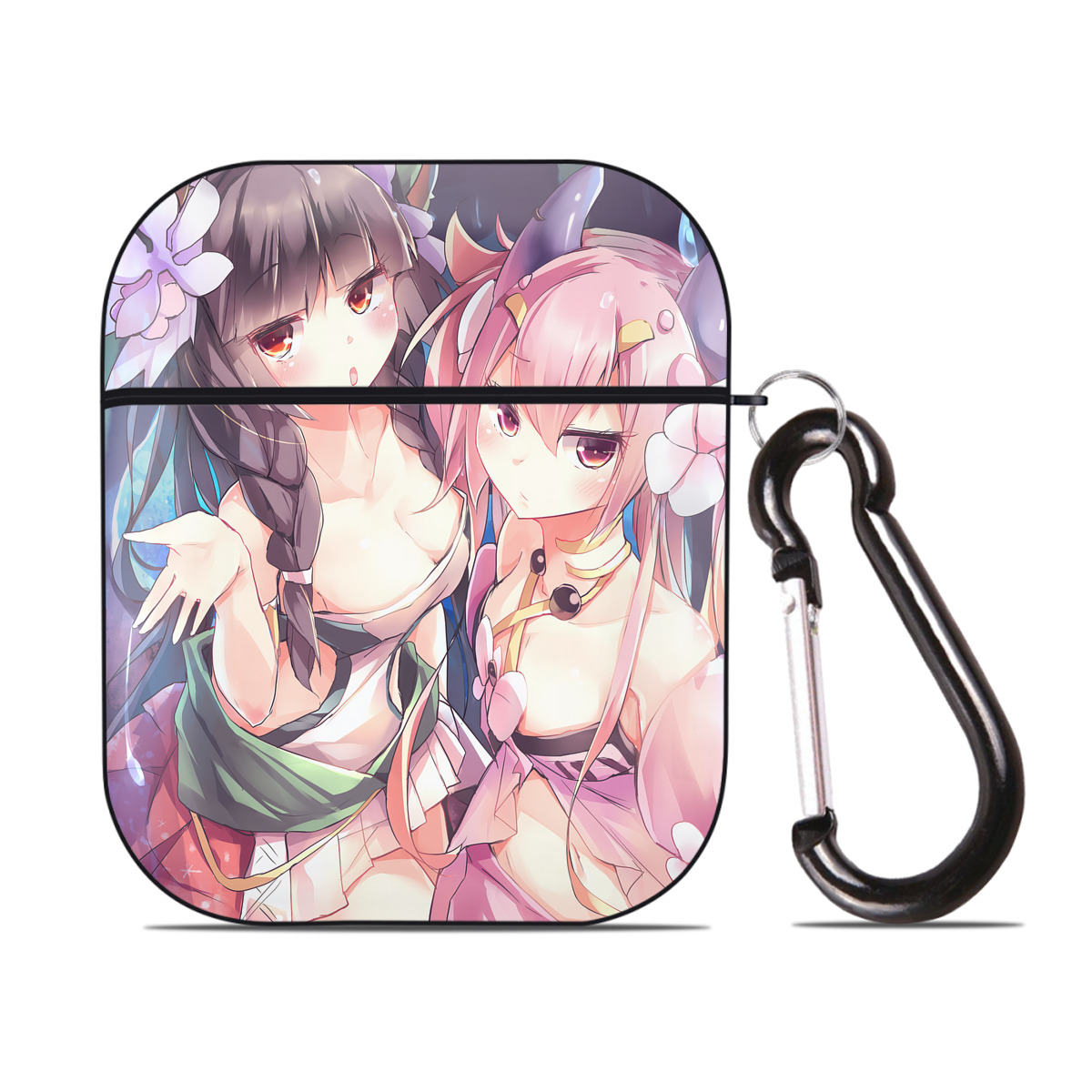 （画像用） 遊☆戯☆王 Yu-Gi-Oh! AirPods 第2世代保護ケース ハードシェル ブラック 耐衝撃・防指紋・カラビナ付き