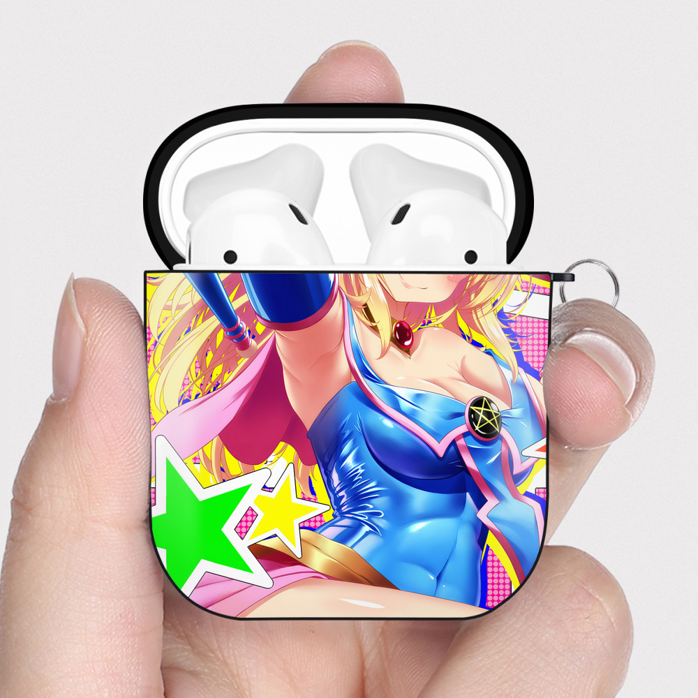 （画像用） 遊☆戯☆王 Yu-Gi-Oh! AirPods 第2世代保護ケース ハードシェル ブラック 耐衝撃・防指紋・カラビナ付き