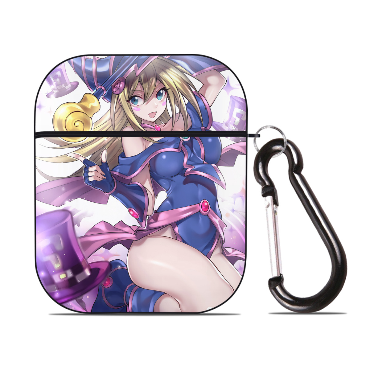 （画像用） 遊☆戯☆王 Yu-Gi-Oh! AirPods 第2世代保護ケース ハードシェル ブラック 耐衝撃・防指紋・カラビナ付き