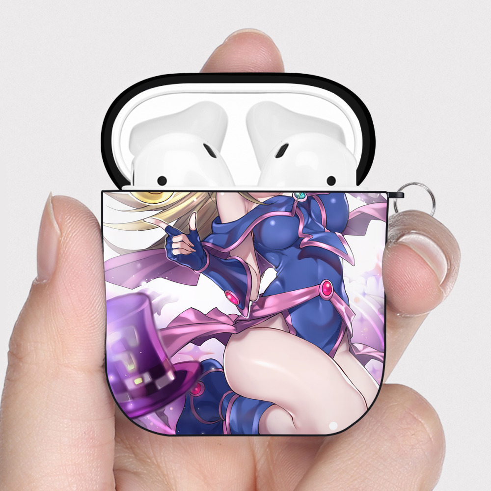 （画像用） 遊☆戯☆王 Yu-Gi-Oh! AirPods 第2世代保護ケース ハードシェル ブラック 耐衝撃・防指紋・カラビナ付き