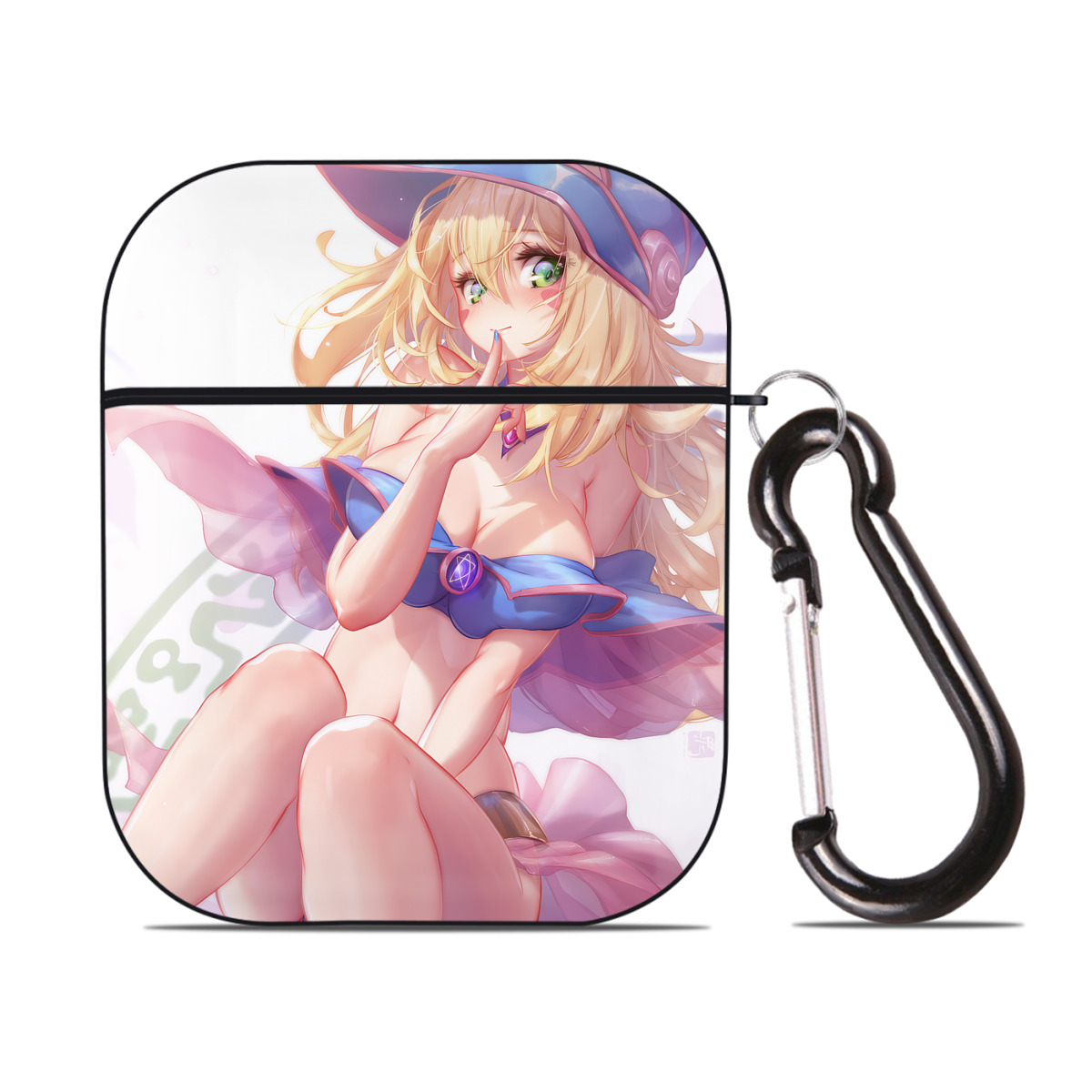 （画像用） 遊☆戯☆王 Yu-Gi-Oh! AirPods 第2世代保護ケース ハードシェル ブラック 耐衝撃・防指紋・カラビナ付き