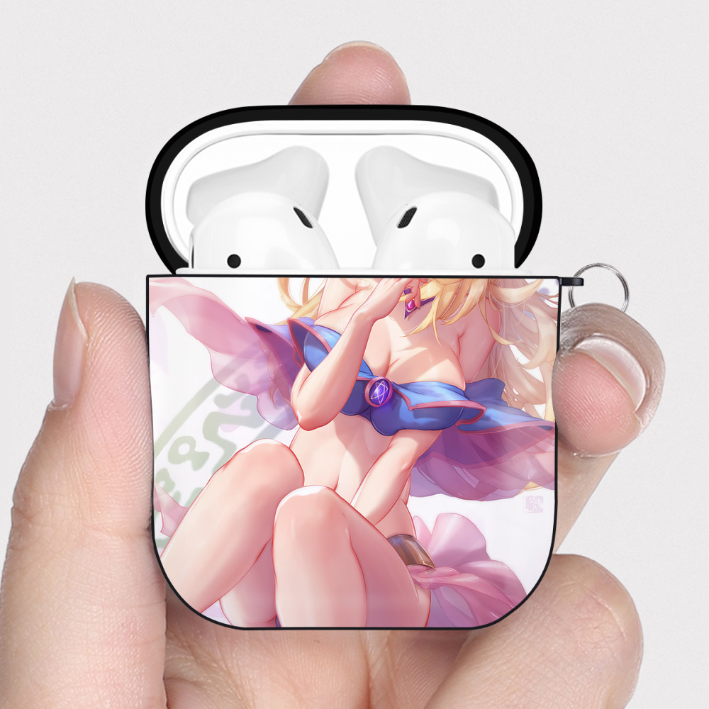 （画像用） 遊☆戯☆王 Yu-Gi-Oh! AirPods 第2世代保護ケース ハードシェル ブラック 耐衝撃・防指紋・カラビナ付き
