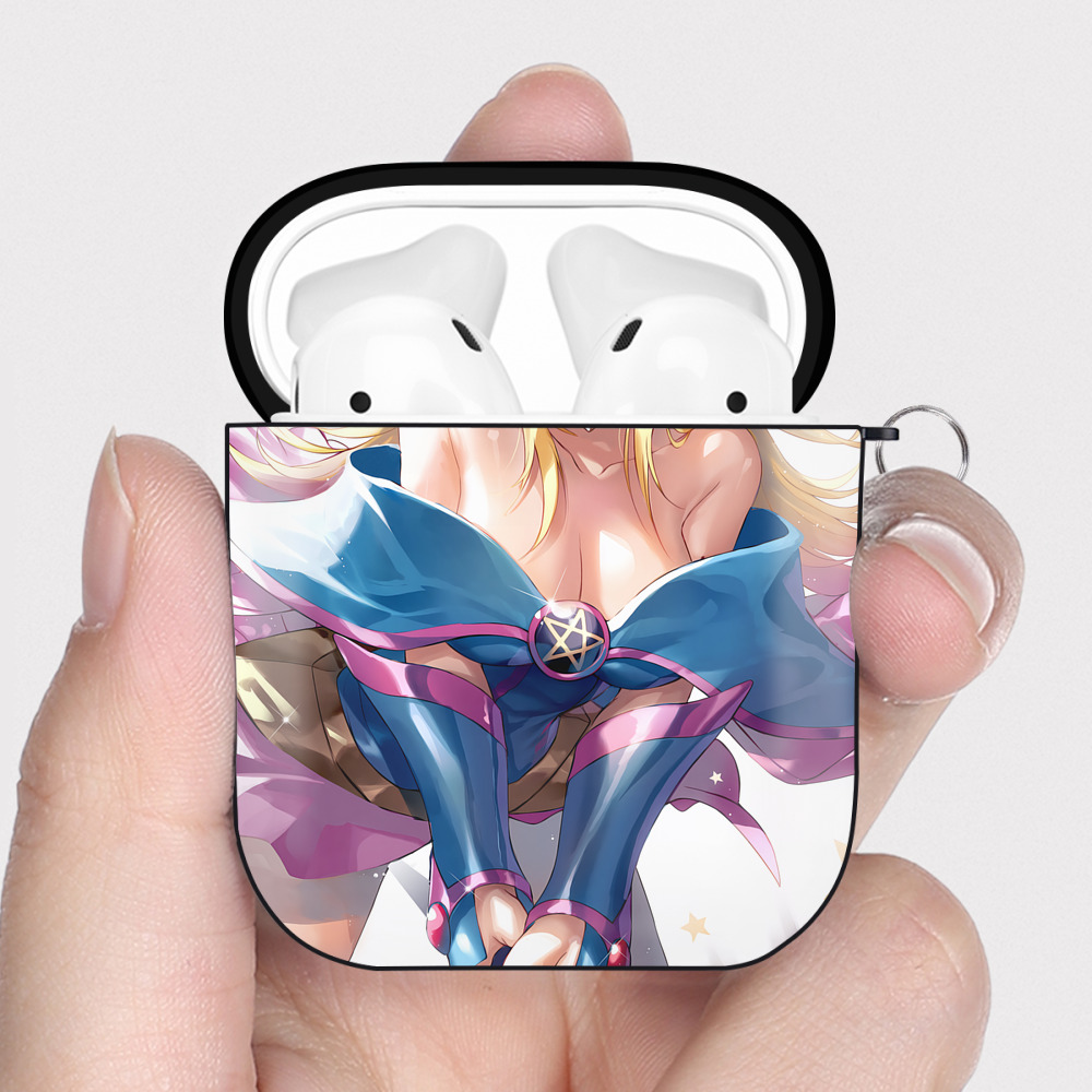 （画像用） 遊☆戯☆王 Yu-Gi-Oh! AirPods 第2世代保護ケース ハードシェル ブラック 耐衝撃・防指紋・カラビナ付き