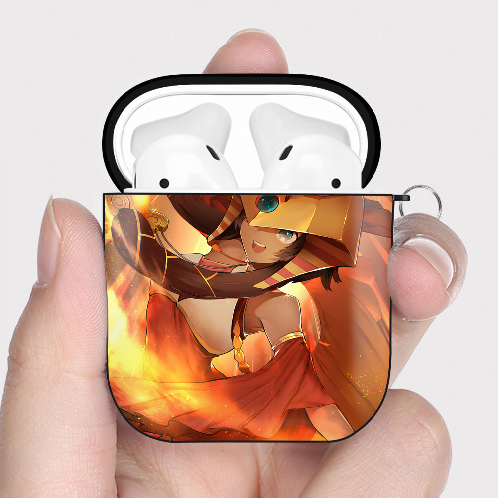 （画像用） 遊☆戯☆王 Yu-Gi-Oh! AirPods 第2世代保護ケース ハードシェル ブラック 耐衝撃・防指紋・カラビナ付き