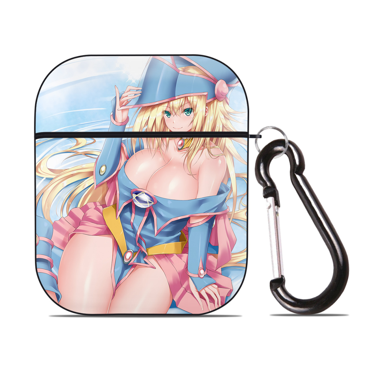 （画像用） 遊☆戯☆王 Yu-Gi-Oh! AirPods 第2世代保護ケース ハードシェル ブラック 耐衝撃・防指紋・カラビナ付き