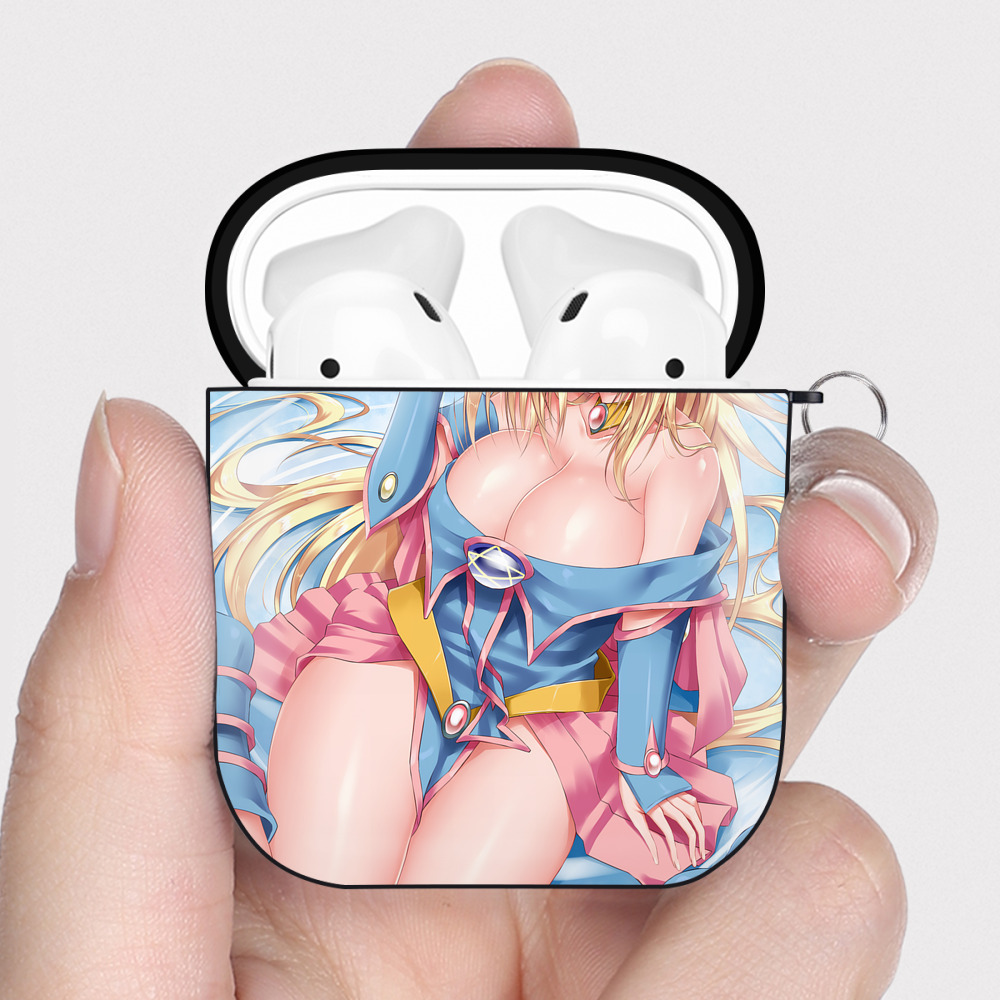 （画像用） 遊☆戯☆王 Yu-Gi-Oh! AirPods 第2世代保護ケース ハードシェル ブラック 耐衝撃・防指紋・カラビナ付き