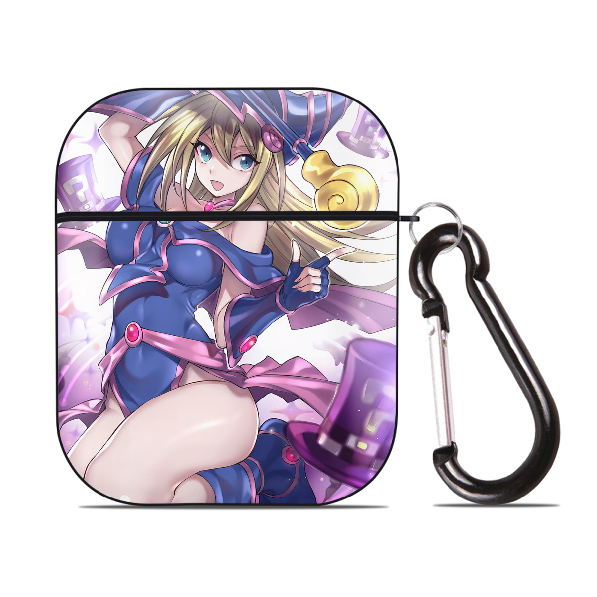 （画像用） 遊☆戯☆王 Yu-Gi-Oh! AirPods 第2世代保護ケース ハードシェル ブラック 耐衝撃・防指紋・カラビナ付き