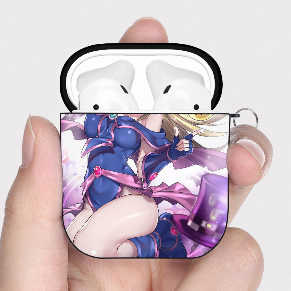 （画像用） 遊☆戯☆王 Yu-Gi-Oh! AirPods 第2世代保護ケース ハードシェル ブラック 耐衝撃・防指紋・カラビナ付き