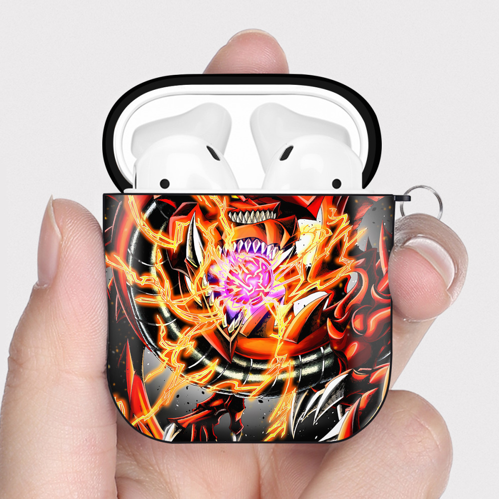 （画像用） 遊☆戯☆王 Yu-Gi-Oh! AirPods 第2世代保護ケース ハードシェル ブラック 耐衝撃・防指紋・カラビナ付き