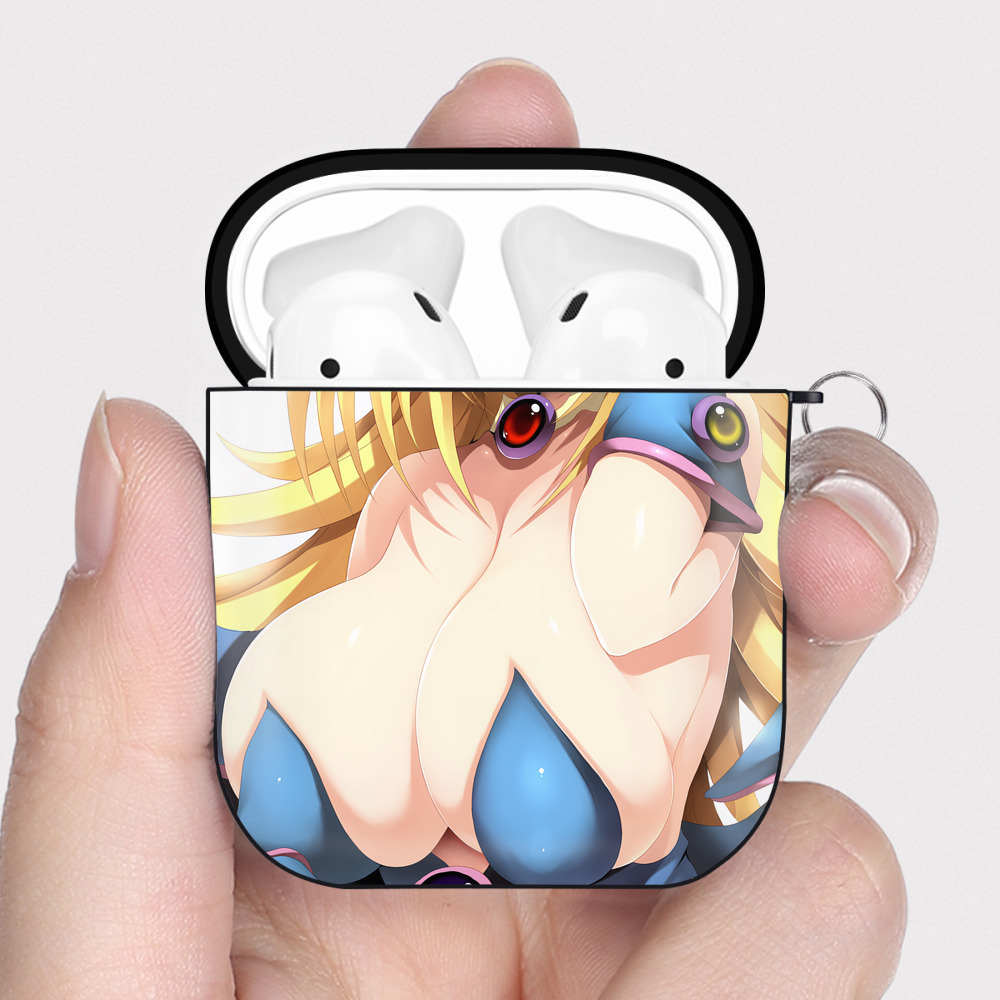 （画像用） 遊☆戯☆王 Yu-Gi-Oh! AirPods 第2世代保護ケース ハードシェル ブラック 耐衝撃・防指紋・カラビナ付き