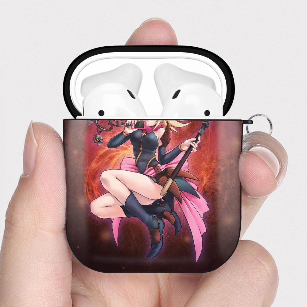 （画像用） 遊☆戯☆王 Yu-Gi-Oh! AirPods 第2世代保護ケース ハードシェル ブラック 耐衝撃・防指紋・カラビナ付き