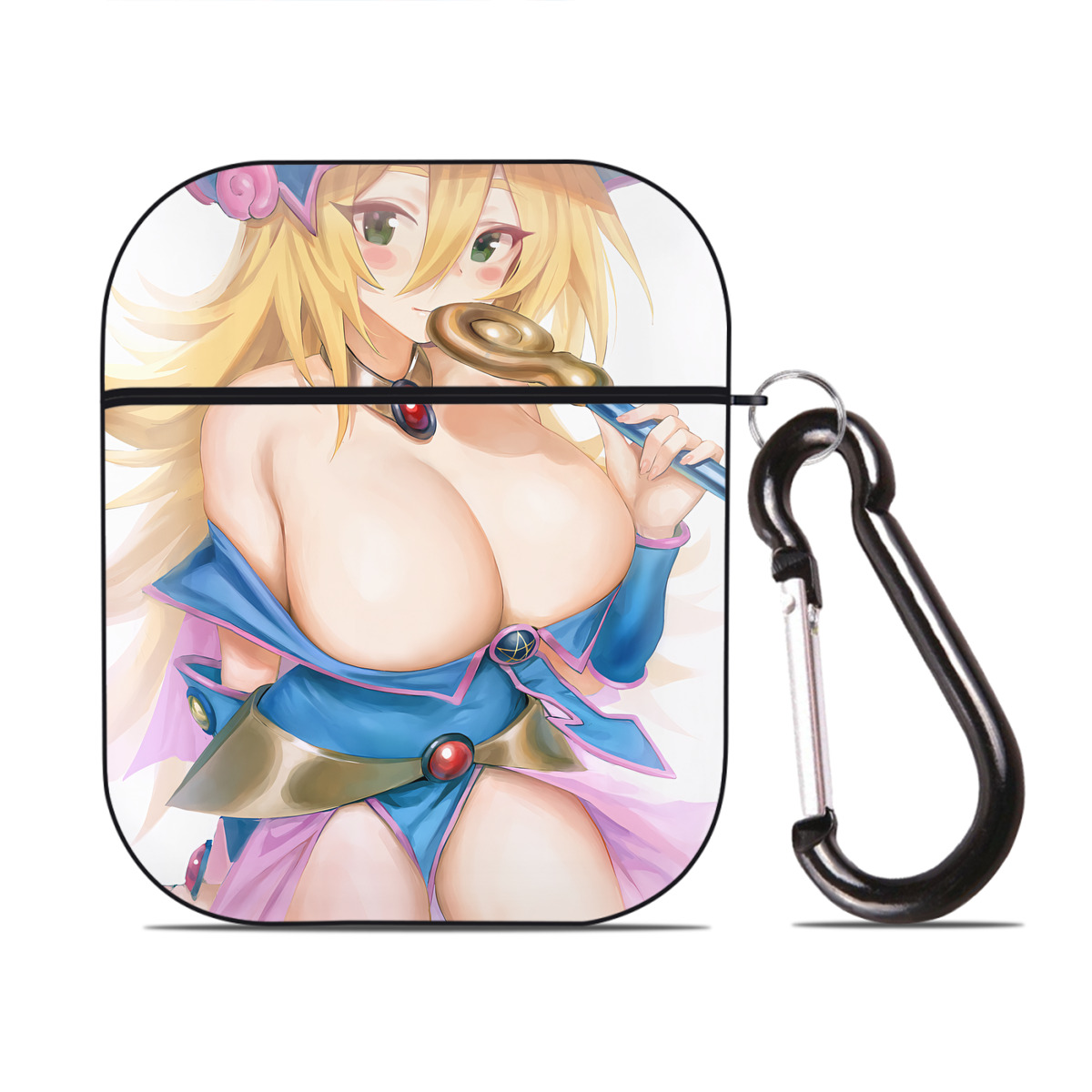 （画像用） 遊☆戯☆王 Yu-Gi-Oh! AirPods 第2世代保護ケース ハードシェル ブラック 耐衝撃・防指紋・カラビナ付き