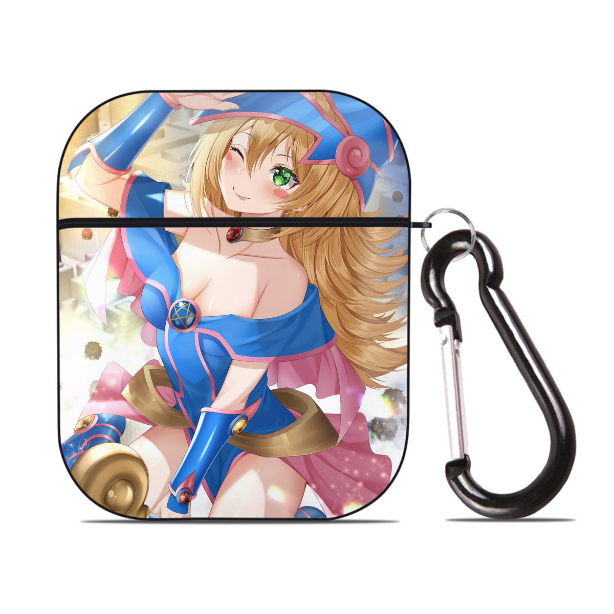 （画像用） 遊☆戯☆王 Yu-Gi-Oh! AirPods 第2世代保護ケース ハードシェル ブラック 耐衝撃・防指紋・カラビナ付き