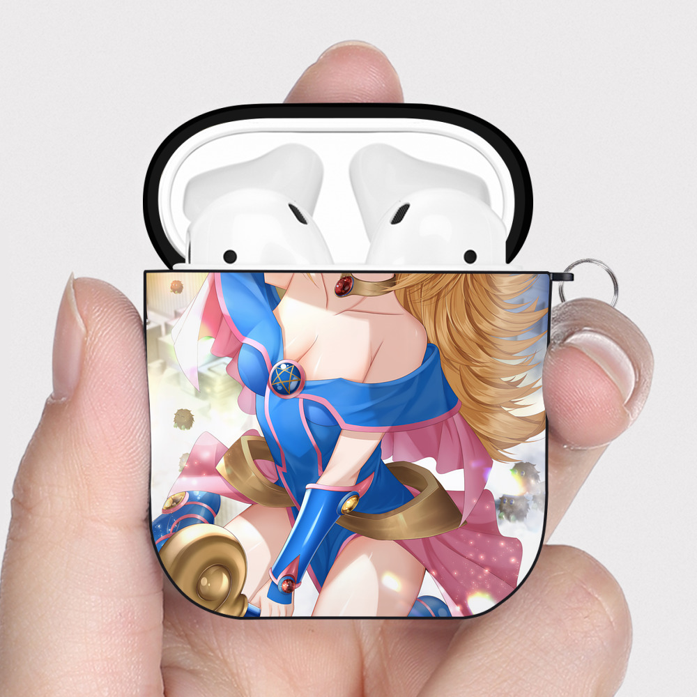 （画像用） 遊☆戯☆王 Yu-Gi-Oh! AirPods 第2世代保護ケース ハードシェル ブラック 耐衝撃・防指紋・カラビナ付き