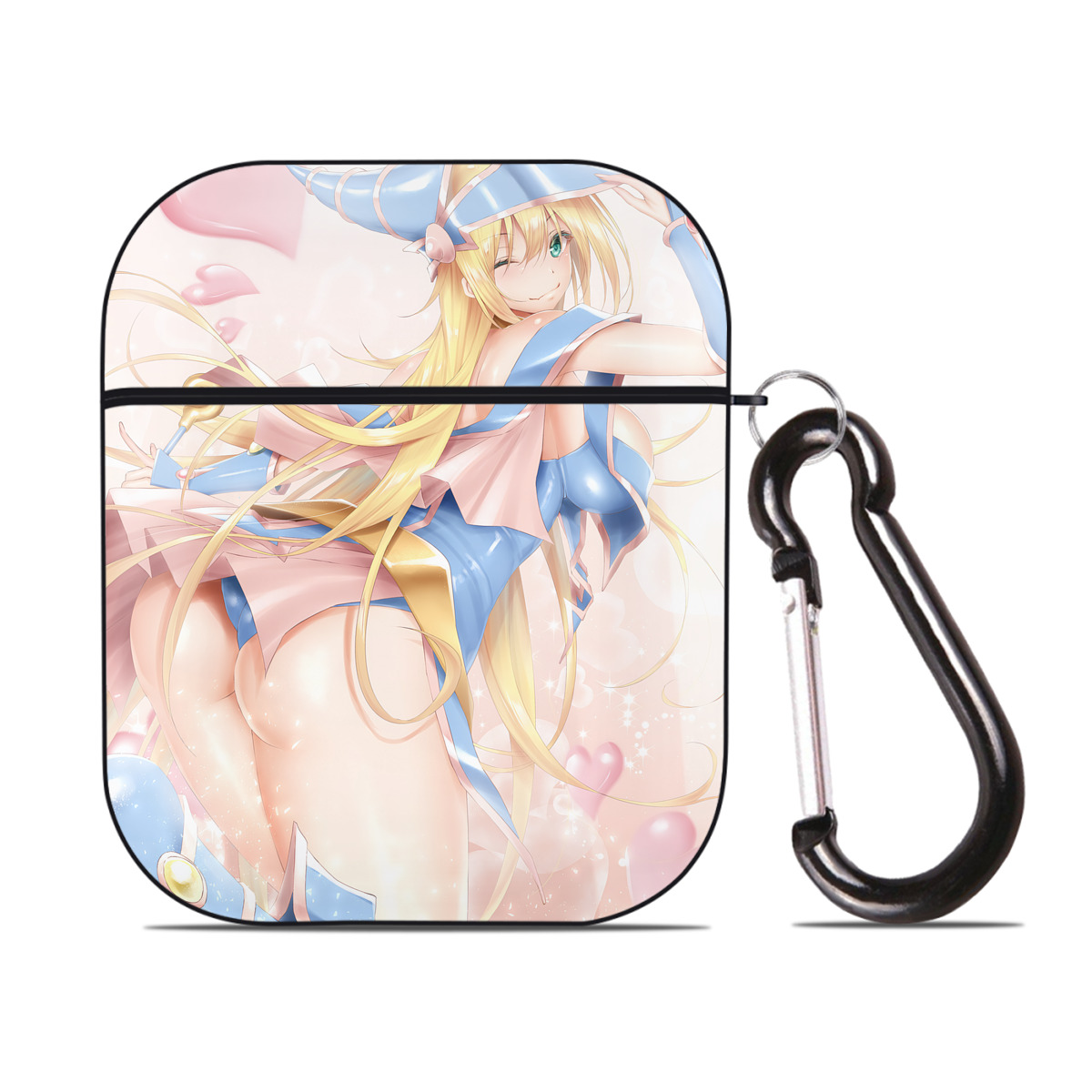 （画像用） 遊☆戯☆王 Yu-Gi-Oh! AirPods 第2世代保護ケース ハードシェル ブラック 耐衝撃・防指紋・カラビナ付き