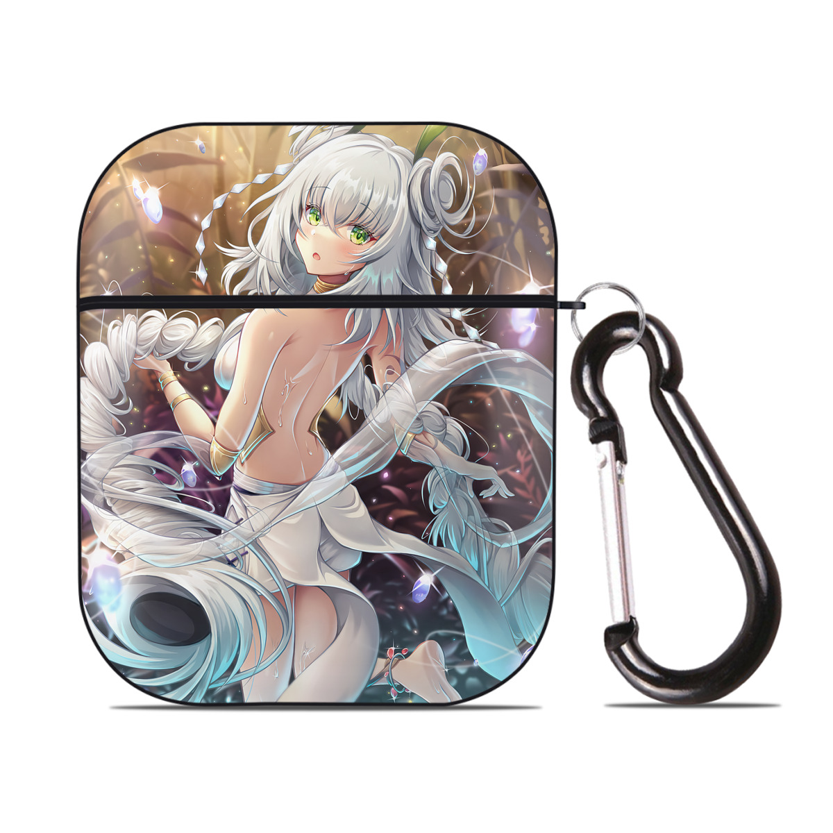 （画像用） 遊☆戯☆王 Yu-Gi-Oh! AirPods 第2世代保護ケース ハードシェル ブラック 耐衝撃・防指紋・カラビナ付き
