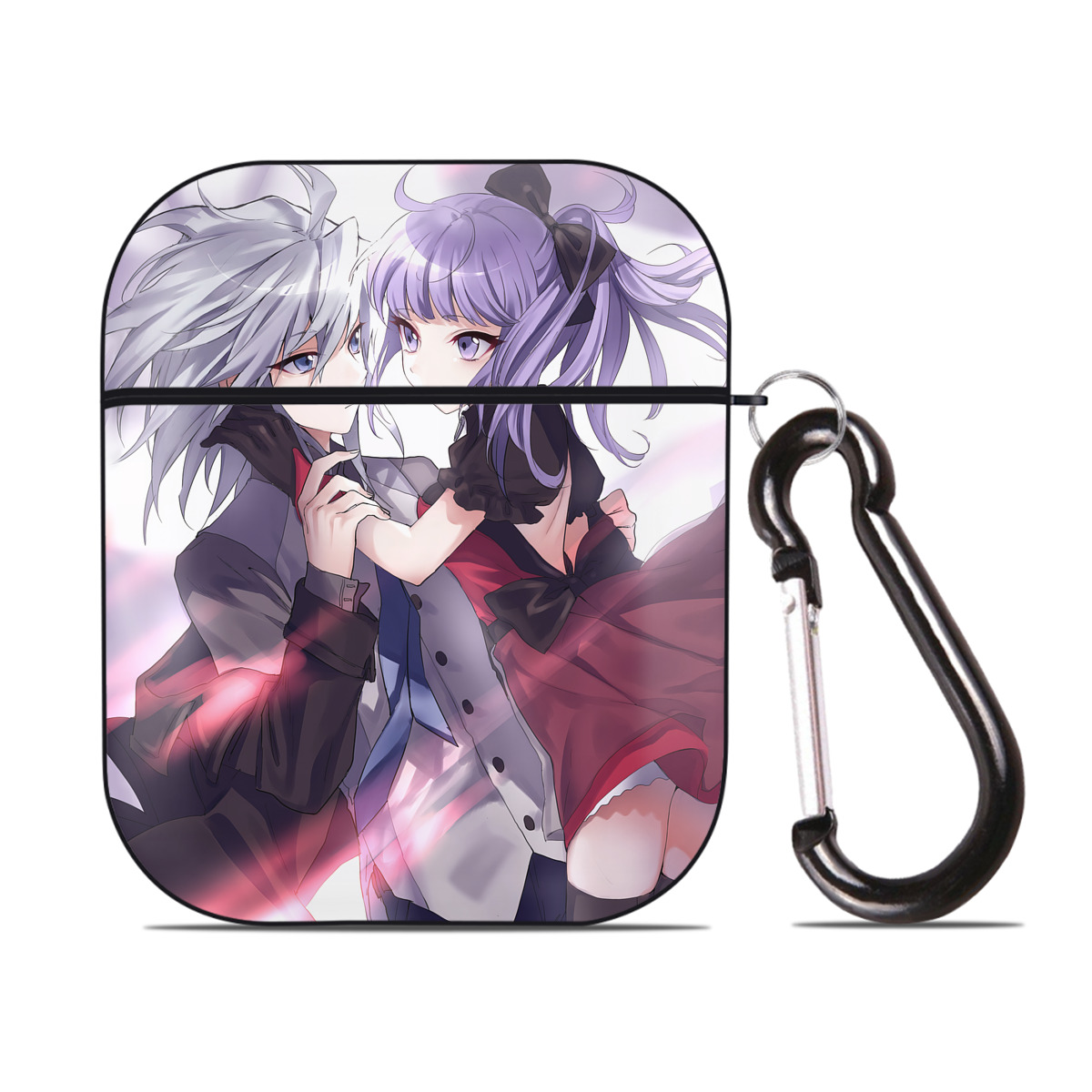 （画像用） 遊☆戯☆王 Yu-Gi-Oh! AirPods 第2世代保護ケース ハードシェル ブラック 耐衝撃・防指紋・カラビナ付き