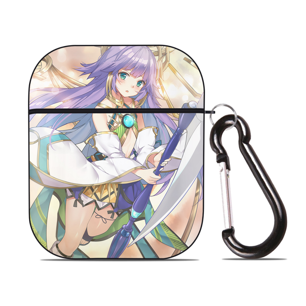 （画像用） 遊☆戯☆王 Yu-Gi-Oh! AirPods 第2世代保護ケース ハードシェル ブラック 耐衝撃・防指紋・カラビナ付き