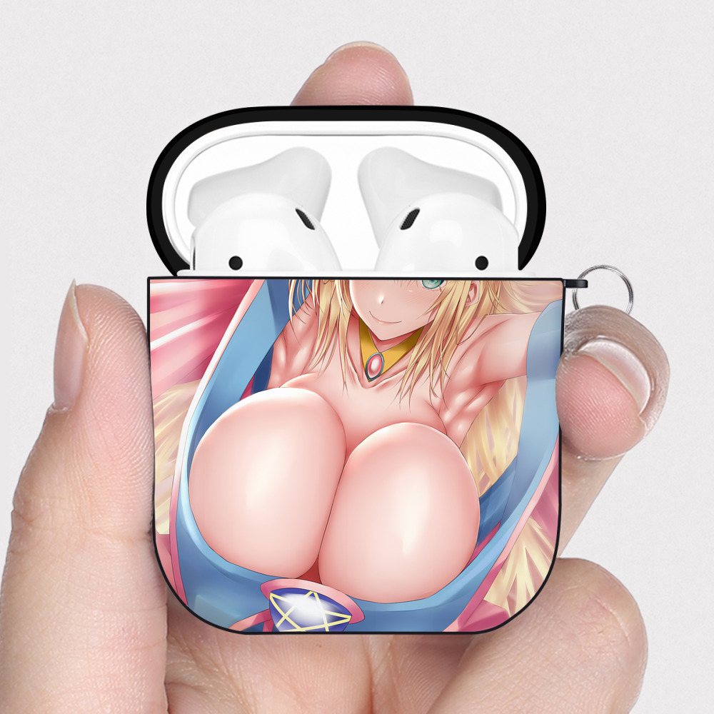 （画像用） 遊☆戯☆王 Yu-Gi-Oh! AirPods 第2世代保護ケース ハードシェル ブラック 耐衝撃・防指紋・カラビナ付き