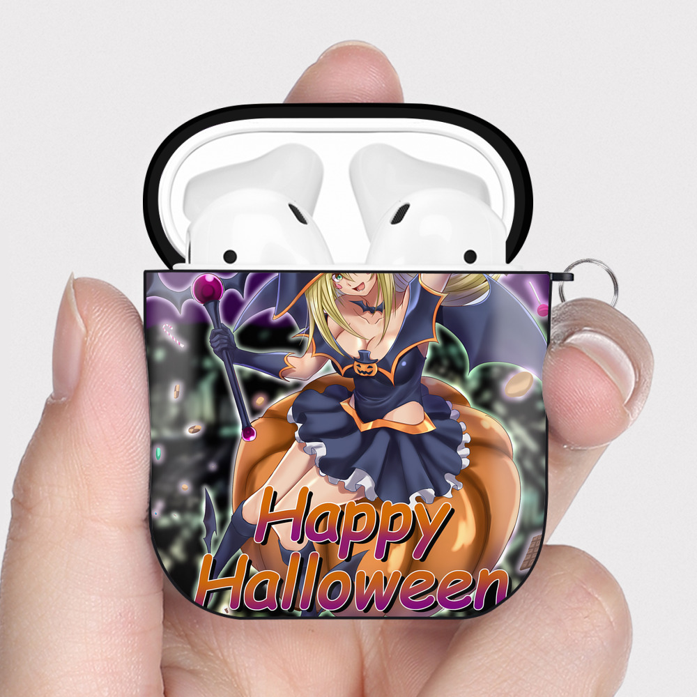 （画像用） 遊☆戯☆王 Yu-Gi-Oh! AirPods 第2世代保護ケース ハードシェル ブラック 耐衝撃・防指紋・カラビナ付き