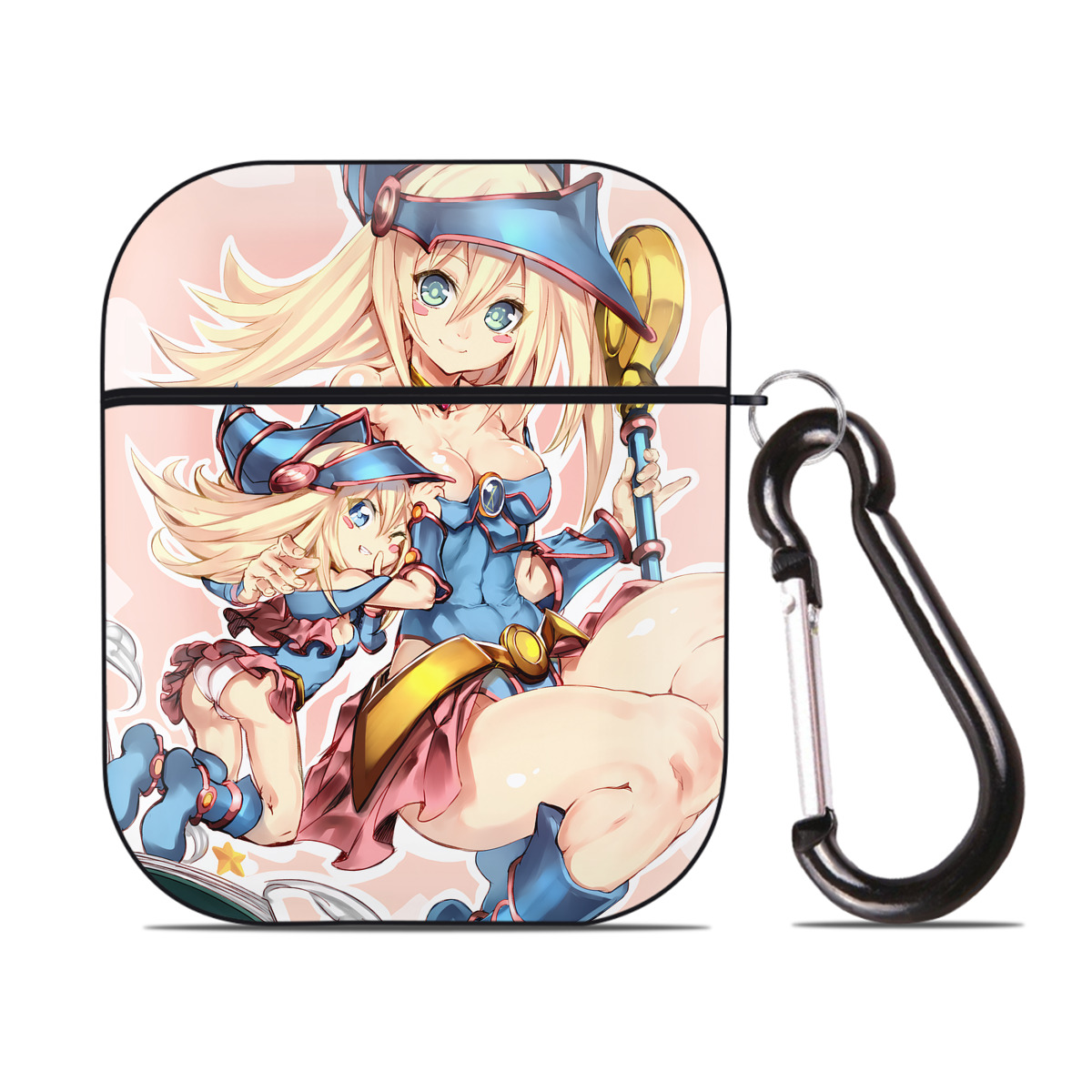 （画像用） 遊☆戯☆王 Yu-Gi-Oh! AirPods 第2世代保護ケース ハードシェル ブラック 耐衝撃・防指紋・カラビナ付き