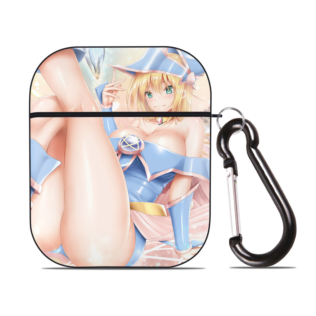 （画像用） 遊☆戯☆王 Yu-Gi-Oh! AirPods 第2世代保護ケース ハードシェル ブラック 耐衝撃・防指紋・カラビナ付き