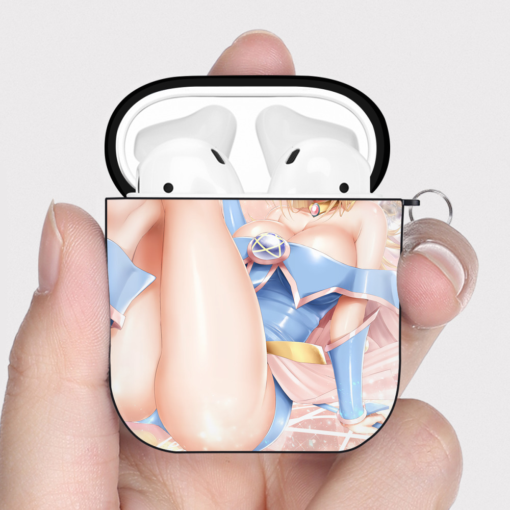 （画像用） 遊☆戯☆王 Yu-Gi-Oh! AirPods 第2世代保護ケース ハードシェル ブラック 耐衝撃・防指紋・カラビナ付き