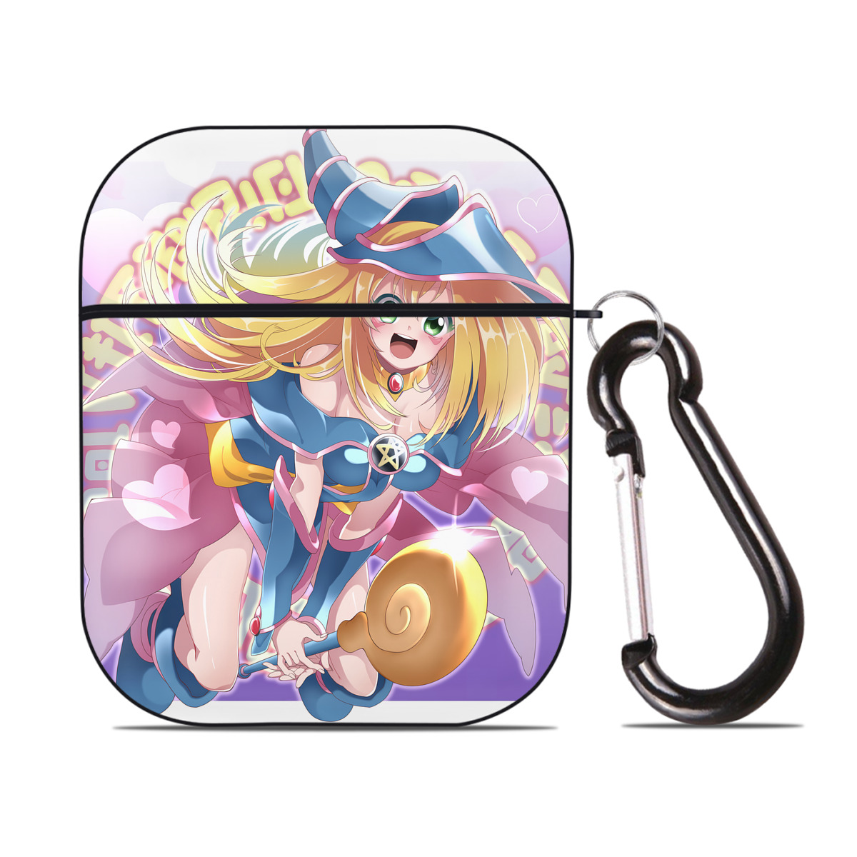 （画像用） 遊☆戯☆王 Yu-Gi-Oh! AirPods 第2世代保護ケース ハードシェル ブラック 耐衝撃・防指紋・カラビナ付き