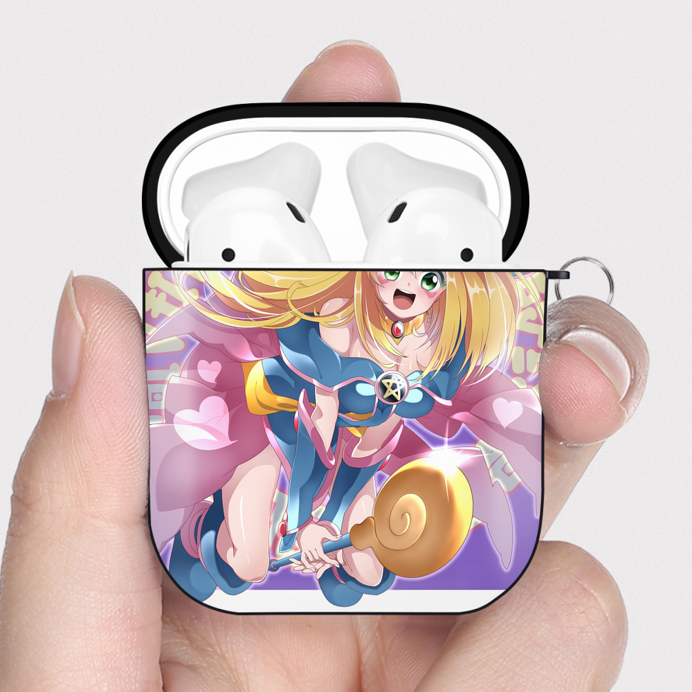 （画像用） 遊☆戯☆王 Yu-Gi-Oh! AirPods 第2世代保護ケース ハードシェル ブラック 耐衝撃・防指紋・カラビナ付き