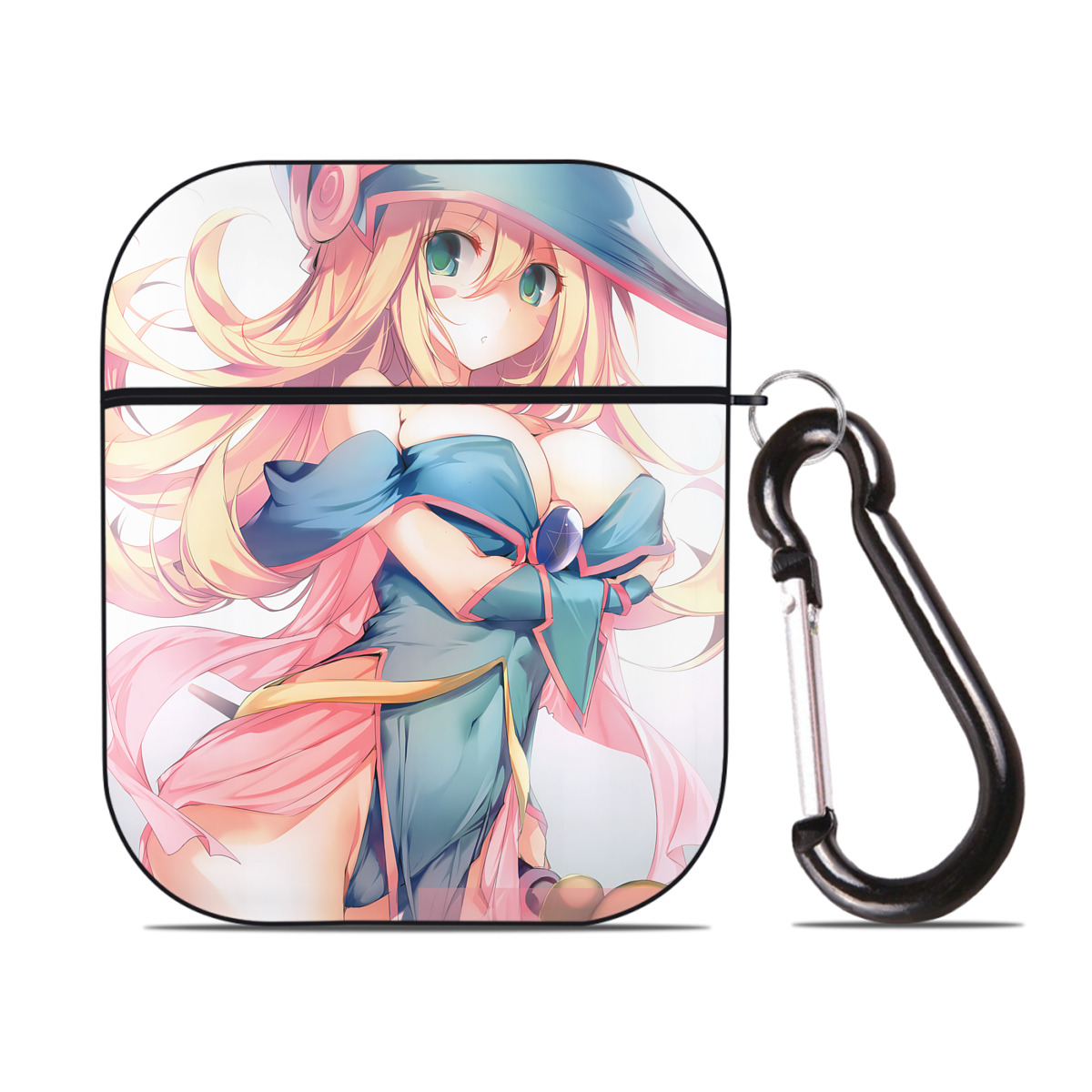 （画像用） 遊☆戯☆王 Yu-Gi-Oh! AirPods 第2世代保護ケース ハードシェル ブラック 耐衝撃・防指紋・カラビナ付き