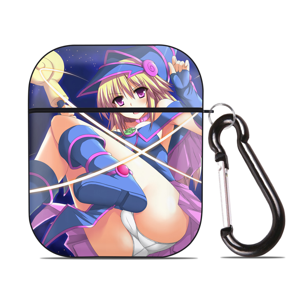 （画像用） 遊☆戯☆王 Yu-Gi-Oh! AirPods 第2世代保護ケース ハードシェル ブラック 耐衝撃・防指紋・カラビナ付き