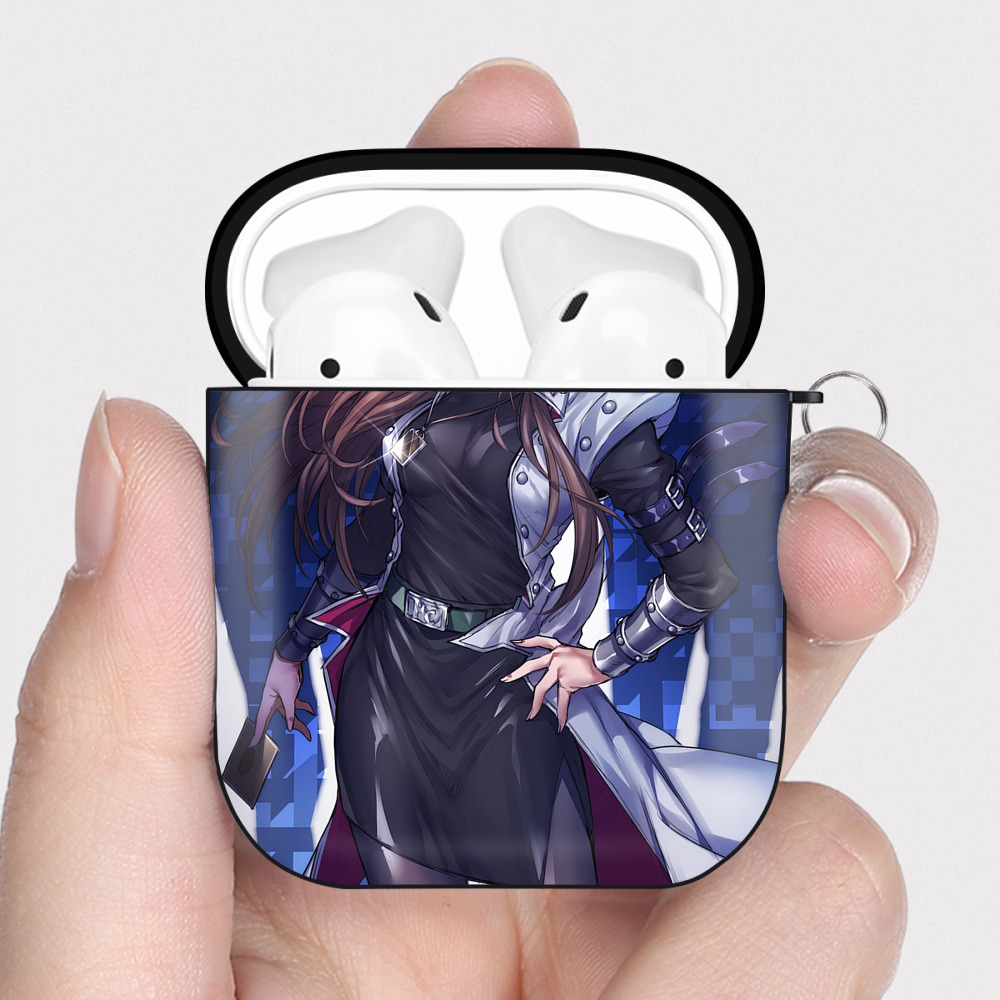 （画像用） 遊☆戯☆王 Yu-Gi-Oh! AirPods 第2世代保護ケース ハードシェル ブラック 耐衝撃・防指紋・カラビナ付き