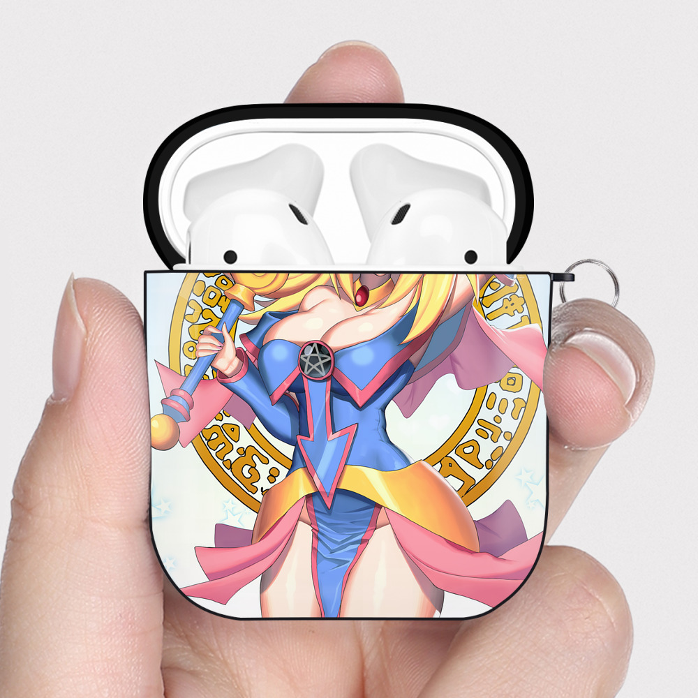 （画像用） 遊☆戯☆王 Yu-Gi-Oh! AirPods 第2世代保護ケース ハードシェル ブラック 耐衝撃・防指紋・カラビナ付き