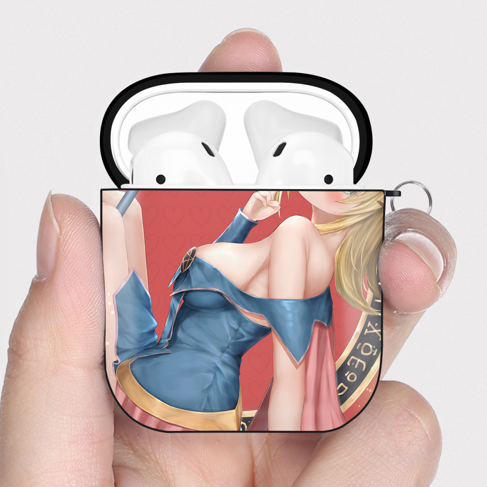 （画像用） 遊☆戯☆王 Yu-Gi-Oh! AirPods 第2世代保護ケース ハードシェル ブラック 耐衝撃・防指紋・カラビナ付き