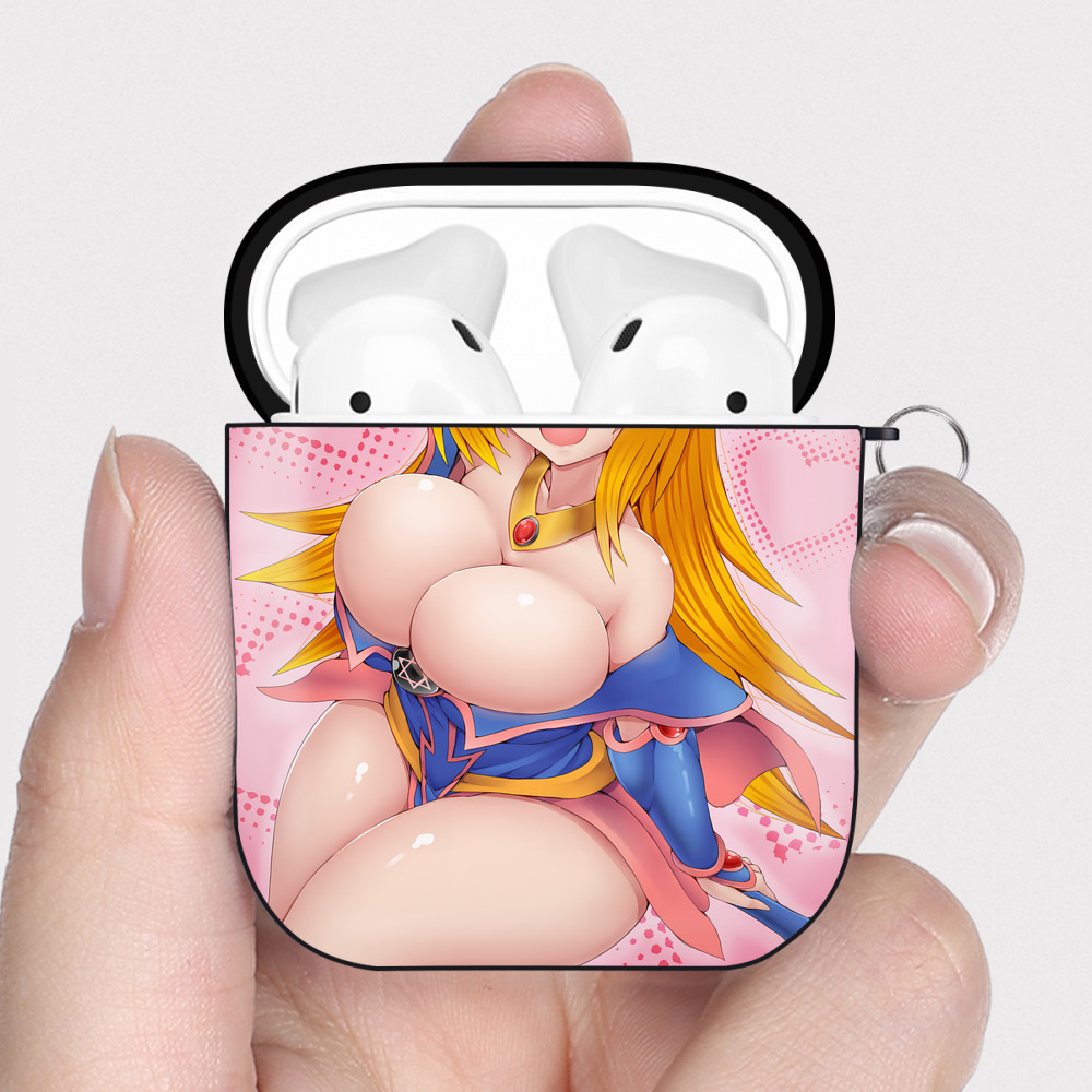 （画像用） 遊☆戯☆王 Yu-Gi-Oh! AirPods 第2世代保護ケース ハードシェル ブラック 耐衝撃・防指紋・カラビナ付き