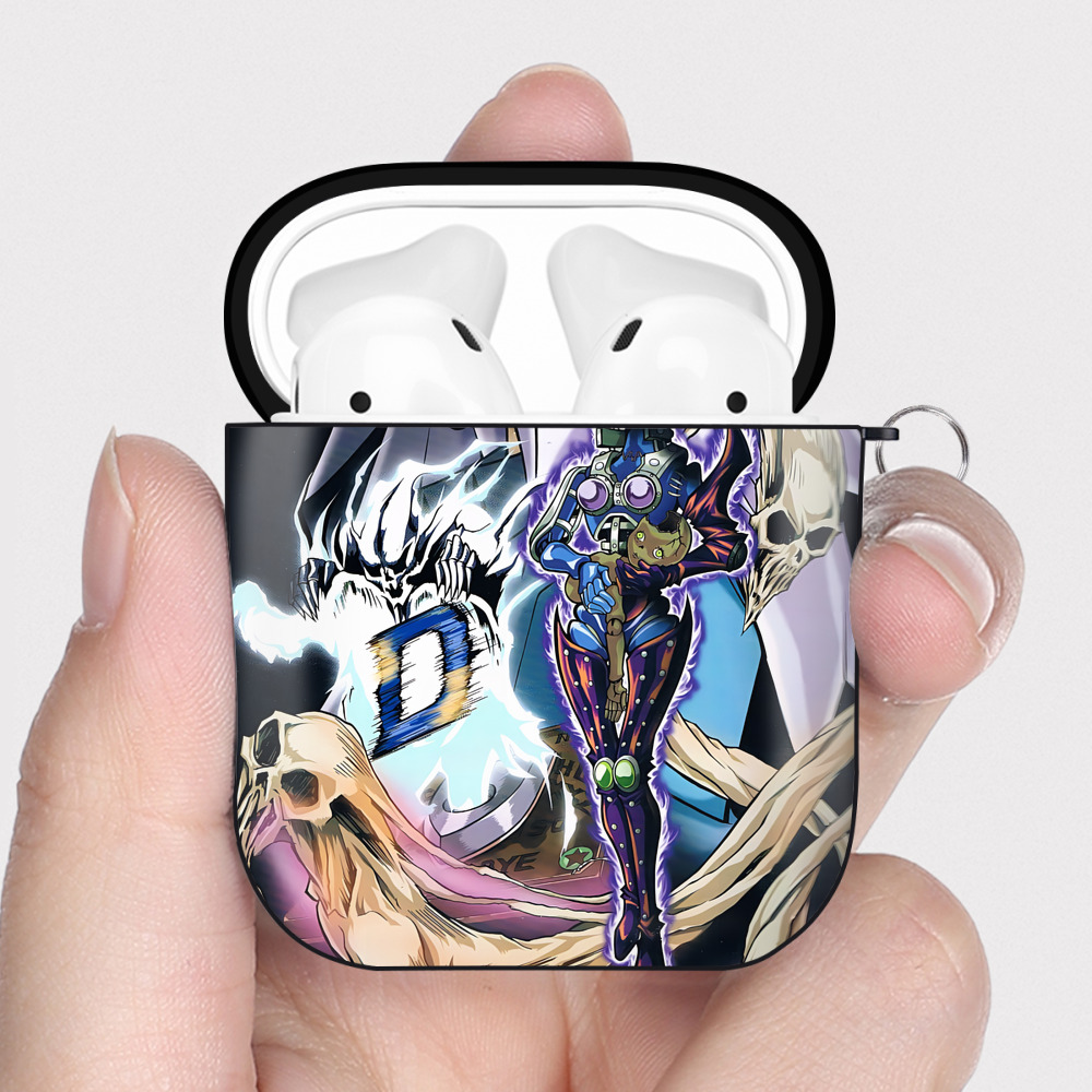 （画像用） 遊☆戯☆王 Yu-Gi-Oh! AirPods 第2世代保護ケース ハードシェル ブラック 耐衝撃・防指紋・カラビナ付き