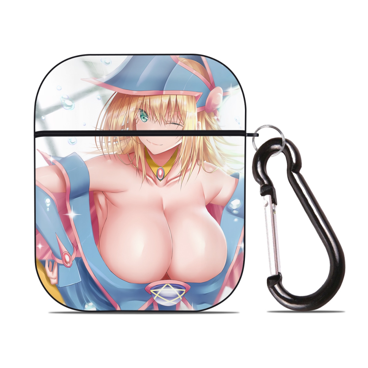 （画像用） 遊☆戯☆王 Yu-Gi-Oh! AirPods 第2世代保護ケース ハードシェル ブラック 耐衝撃・防指紋・カラビナ付き