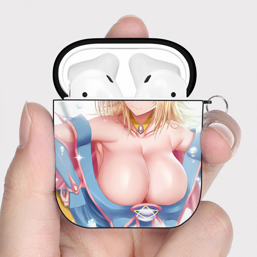 （画像用） 遊☆戯☆王 Yu-Gi-Oh! AirPods 第2世代保護ケース ハードシェル ブラック 耐衝撃・防指紋・カラビナ付き