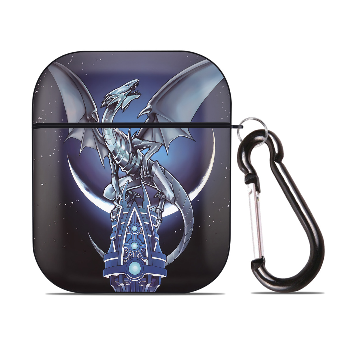 （画像用） 遊☆戯☆王 Yu-Gi-Oh! AirPods 第2世代保護ケース ハードシェル ブラック 耐衝撃・防指紋・カラビナ付き