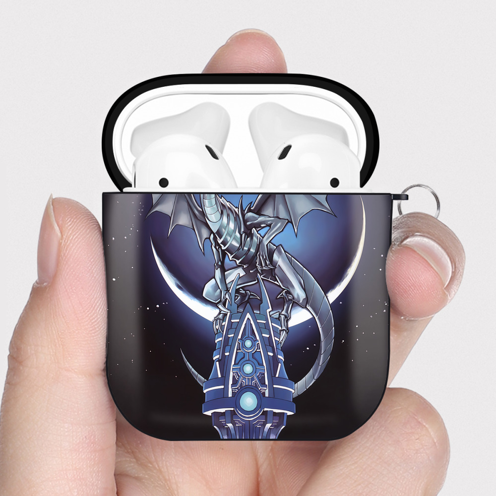 （画像用） 遊☆戯☆王 Yu-Gi-Oh! AirPods 第2世代保護ケース ハードシェル ブラック 耐衝撃・防指紋・カラビナ付き
