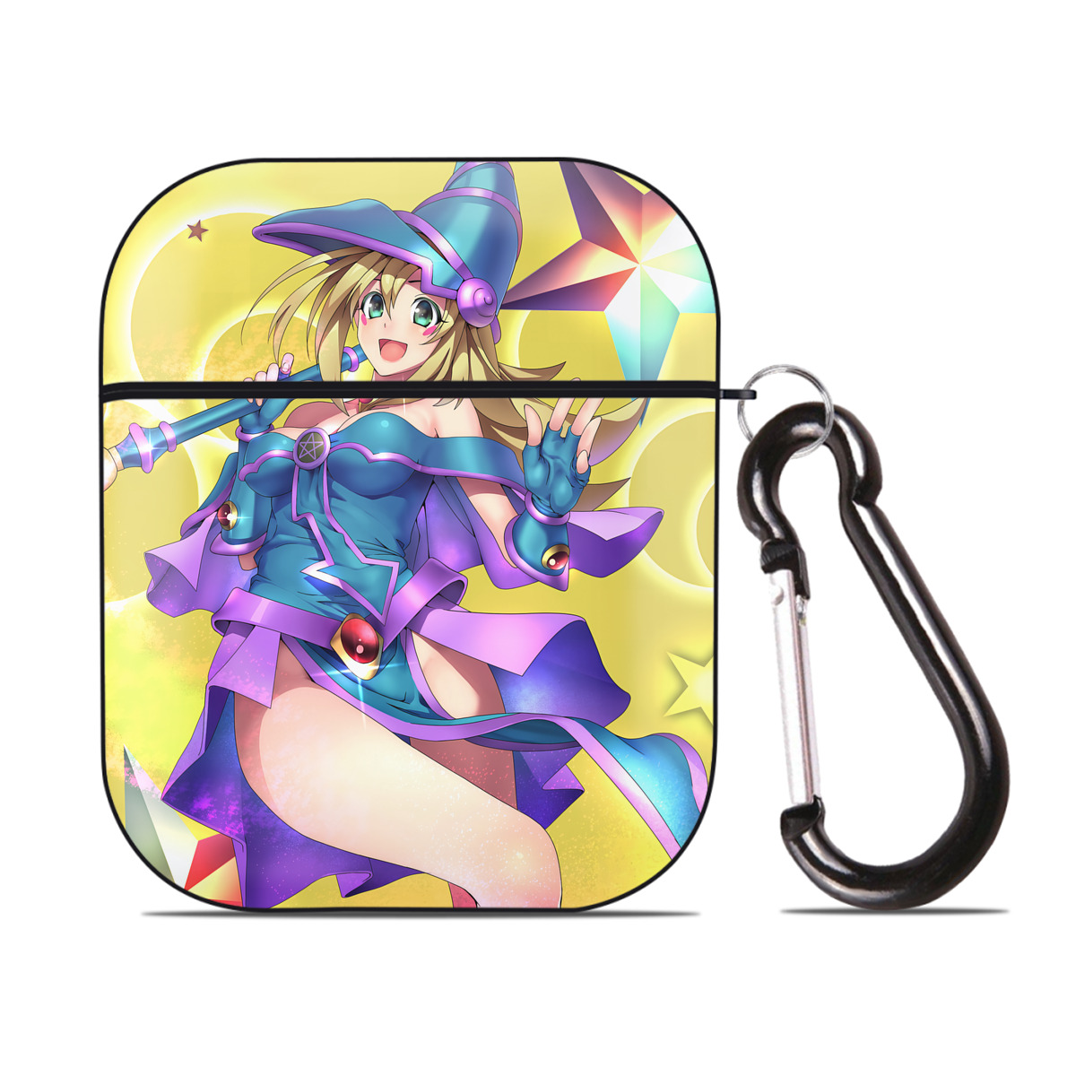 （画像用） 遊☆戯☆王 Yu-Gi-Oh! AirPods 第2世代保護ケース ハードシェル ブラック 耐衝撃・防指紋・カラビナ付き