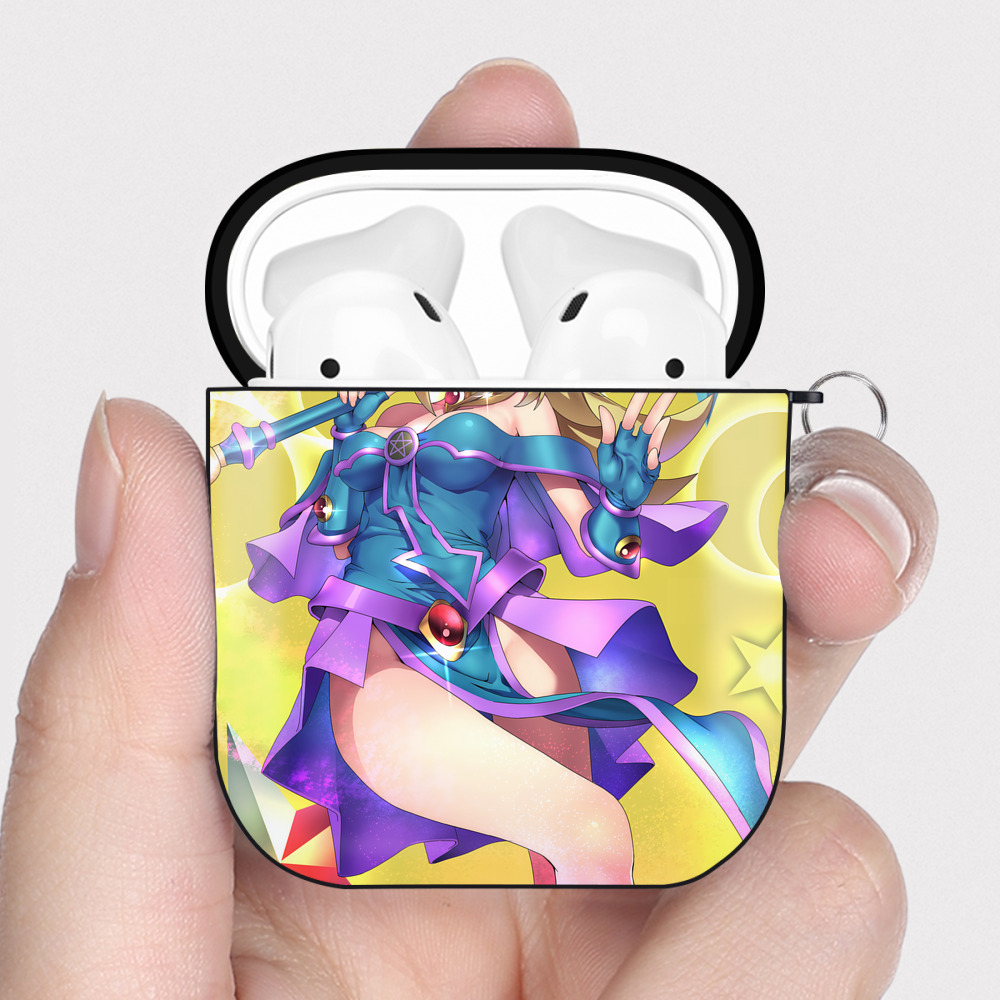 （画像用） 遊☆戯☆王 Yu-Gi-Oh! AirPods 第2世代保護ケース ハードシェル ブラック 耐衝撃・防指紋・カラビナ付き