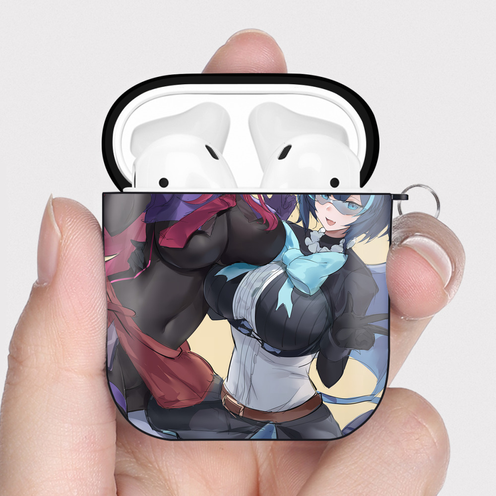 （画像用） 遊☆戯☆王 Yu-Gi-Oh! AirPods 第2世代保護ケース ハードシェル ブラック 耐衝撃・防指紋・カラビナ付き
