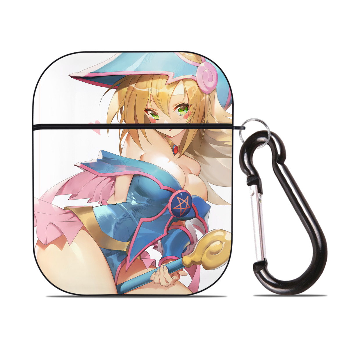 （画像用） 遊☆戯☆王 Yu-Gi-Oh! AirPods 第2世代保護ケース ハードシェル ブラック 耐衝撃・防指紋・カラビナ付き