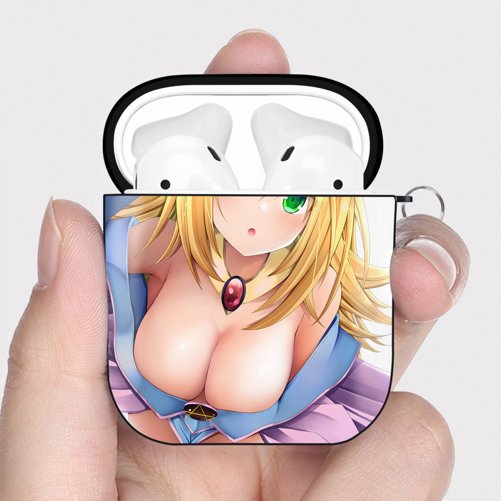 （画像用） 遊☆戯☆王 Yu-Gi-Oh! AirPods 第2世代保護ケース ハードシェル ブラック 耐衝撃・防指紋・カラビナ付き