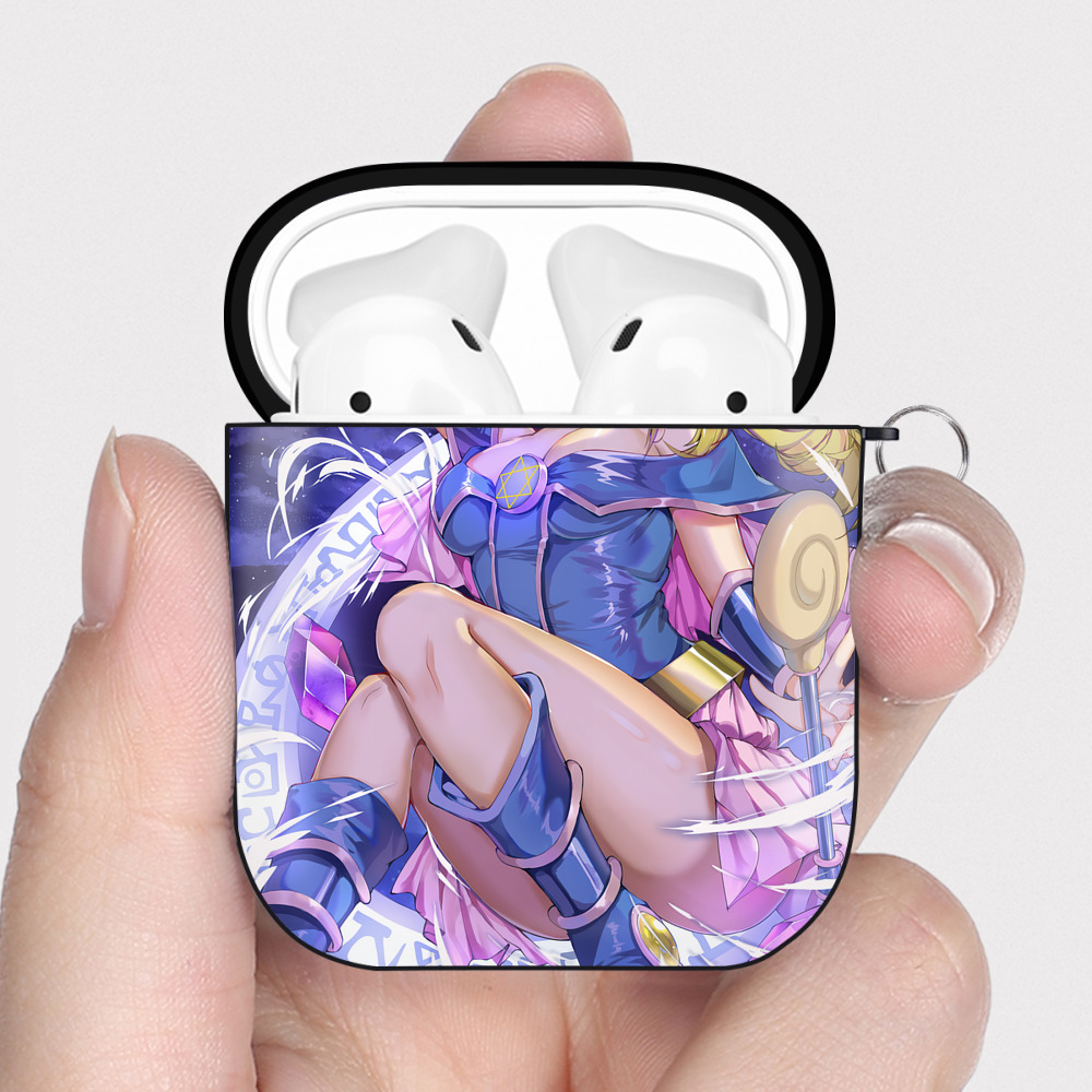 （画像用） 遊☆戯☆王 Yu-Gi-Oh! AirPods 第2世代保護ケース ハードシェル ブラック 耐衝撃・防指紋・カラビナ付き