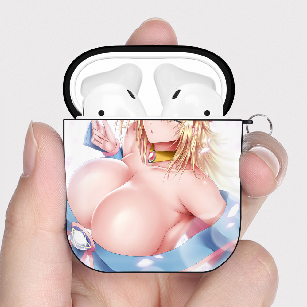 （画像用） 遊☆戯☆王 Yu-Gi-Oh! AirPods 第2世代保護ケース ハードシェル ブラック 耐衝撃・防指紋・カラビナ付き